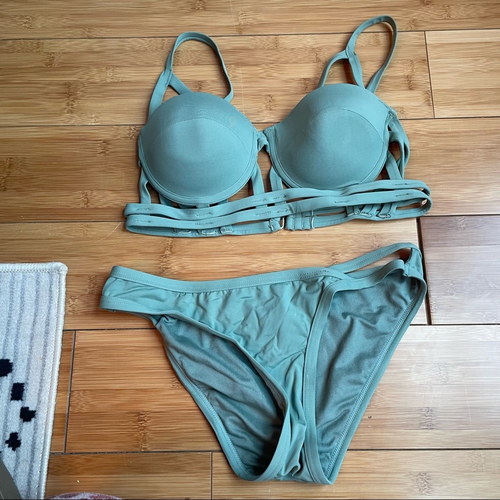 Strappy bandage sage green charlotte russe bikini sz large